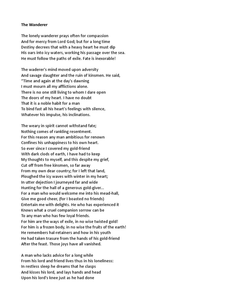 The Wanderer (Poem) PDF