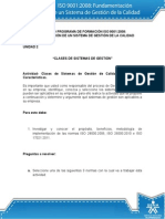 Actividad de Aprendizaje Unidad 2 Tividad de Aprendizaje Unidad 2 Clases de Sistemas de Gestionn