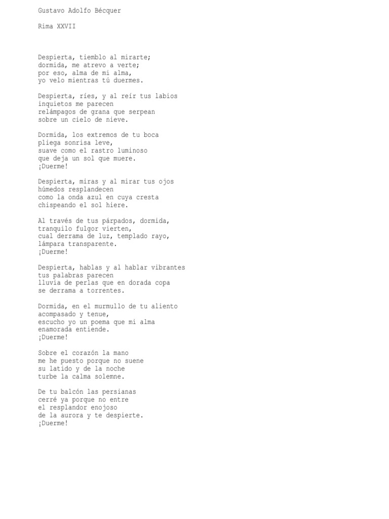 Gustavo Adolfo Bécquer - Rima XXVII | PDF | Poesía