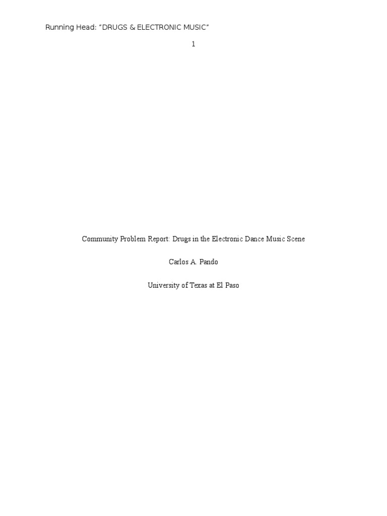 Community Problem Report (Final Draft) | PDF | Mdma | Wellness