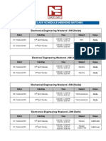 2015 - 16 Class Schedule Weekend Batches: Electronics Engineering Weekend - NW (Noida)