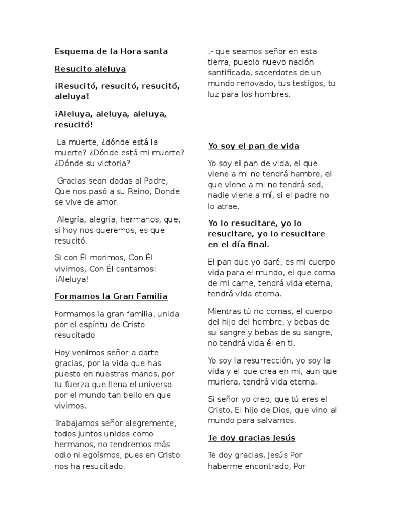 Esquema de La Hora Santa Cristo (título) Jesús