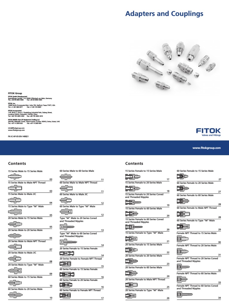 FITOK Adapters and Couplings | PDF | Building Engineering | Mechanical ...