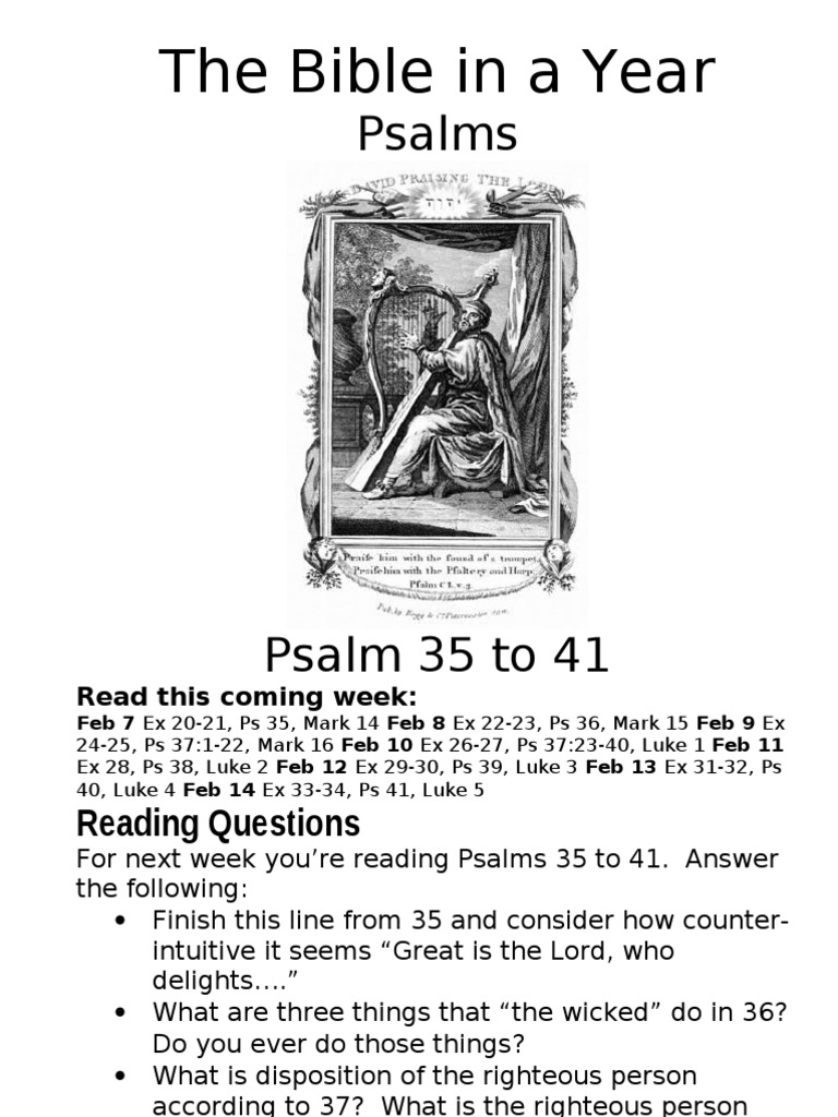 Bible Study: Psalms 35-41 Insights | PDF | Religion & Spirituality
