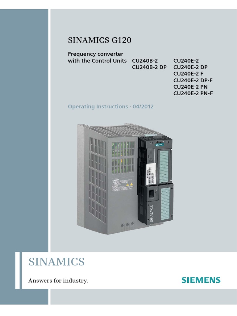 Siemens CU240B 2 CU240E 2 Manual | PDF | Power Inverter | Electrical ...