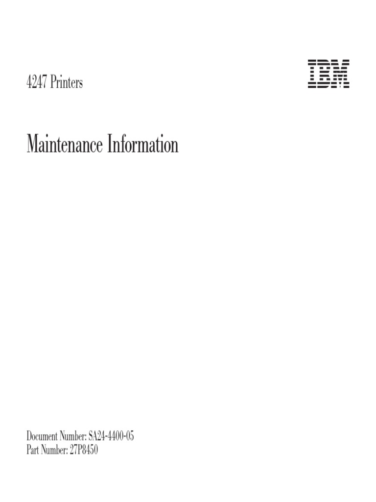 IBM 4247 Model V03 Service Manual | PDF | High Voltage | Printer ...