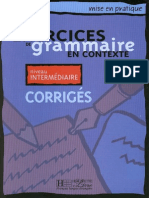 Exercices de Grammaire en Contexte - Intermediaire - Corriges