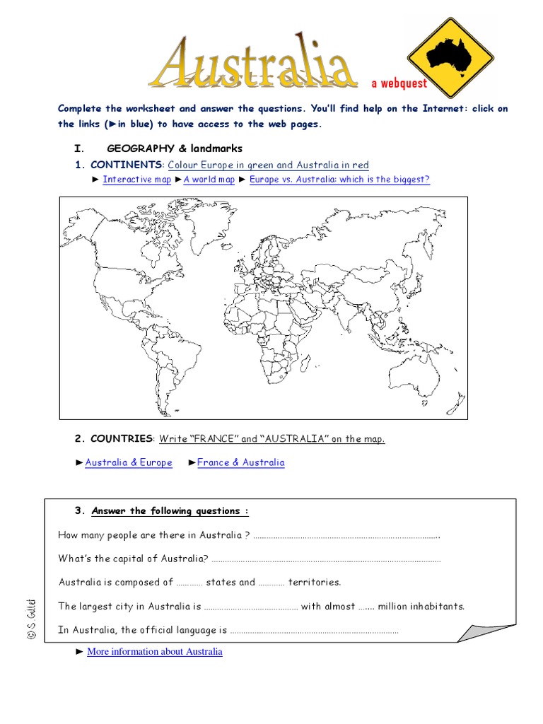 01 australia a webquest Australia