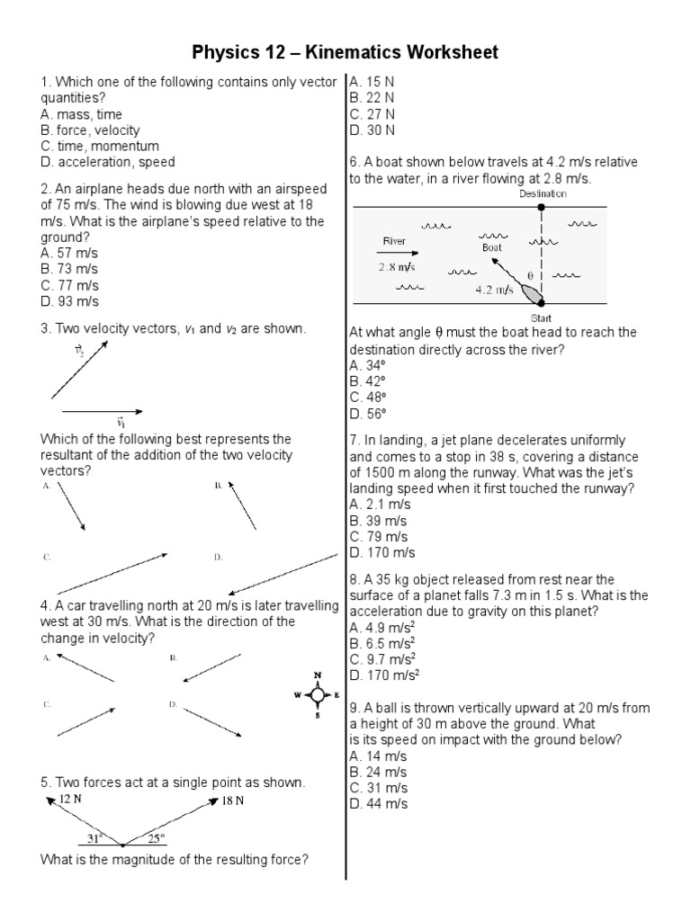 Worksheets Kinematics Worksheet kinematics worksheet acceleration velocity