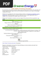 Solar Water Pumping Calculator