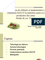 TTehnologia de obtinere si implementare a sistemului HACCP