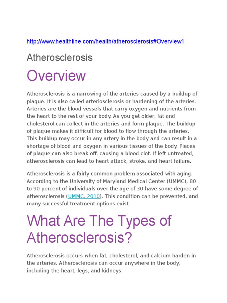 Atherosclerosis: UMMC, 2010 | PDF | Atherosclerosis | Artery
