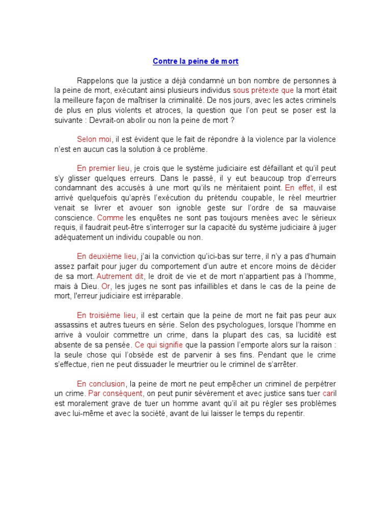 Arguments contre la peine de mort | PDF | Peine capitale | Félonie