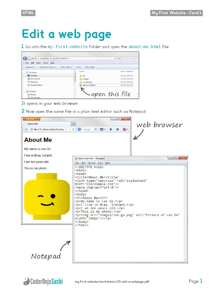 Editing Your First Web Page | PDF