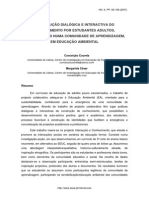 Construção Dialógica e Interactiva Do Conhecimento Por Estudantes Adultos, Participantes Numa Comunidade de Aprendizagem, em Educação Ambiental