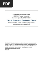 Voice in Democracy: Catalysts For Change: Curriculum Deliberation Project