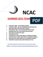 Ncac Summer Fees