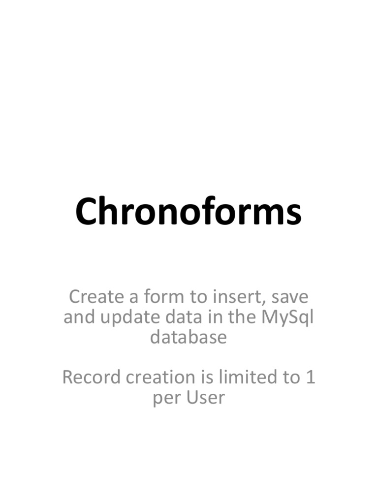 Creating Forms with ChronoForms | PDF | Php | Databases