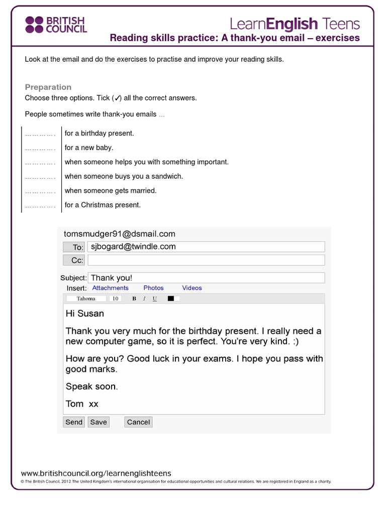 A Thank-You Email | PDF | Language Arts & Discipline | Self-Improvement