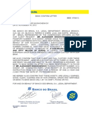 Brazil Banco do Brasil bank statement easy to fill template in