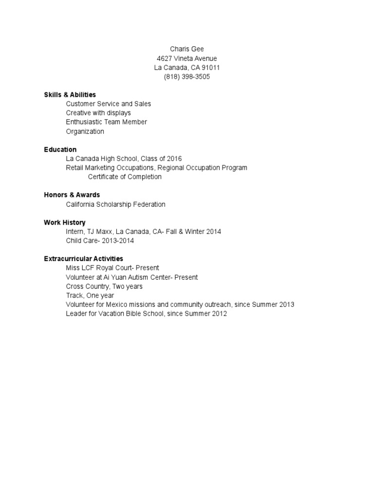 Charis Gee: Skills & Experience Overview | PDF | Career & Growth ...