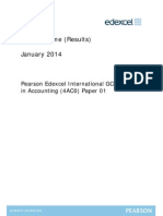 Mark Scheme (Results) January 2014: Pearson Edexcel International GCSE in Accounting (4AC0) Paper 01