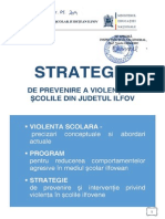 STRATEGIE Pentru Prevenirea Violentei in Scolile Ilfovene 2014-2015