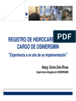 3 Registro de Hidrocarburos a Cargo de OSINERGMIN - Experiencia a Un Ano de Su Implementacion