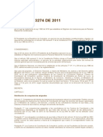 Decreto 3274 de 2011 Régimen Insolvencia Pers. Naural No Comerciante