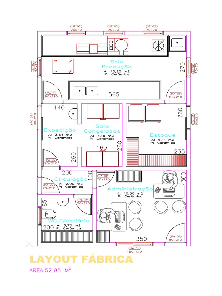 Layout Fábrica de Alimentos Congelado | PDF | Alimentos