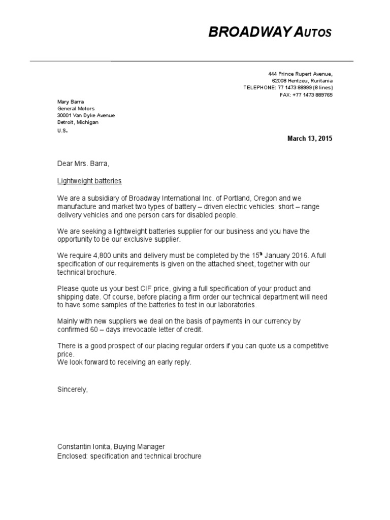 Scrisoare Formala | PDF