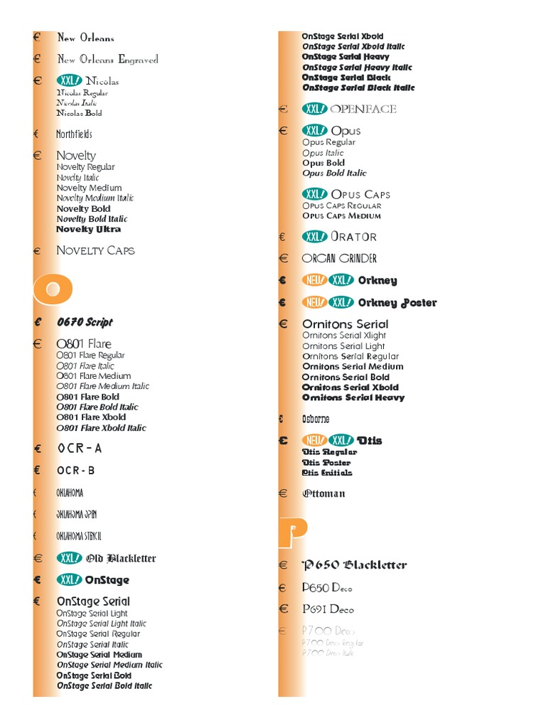 Font Styles and Variants List | PDF | Home & Garden