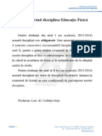 Anunt Privind Disciplina Educaţie Fizică.0503201401