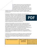 Kohlberg Comparte Con Piaget La Creencia en Que La Moral Se Desarrolla en Cada Individuo Pasando Por Una Serie de Fases o Etapas