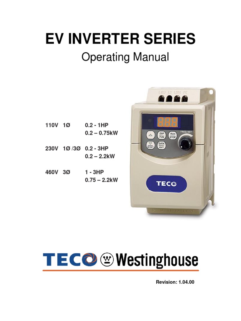 Teco VFD Operating Manual | Power Inverter | Fuse (Electrical)