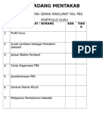 Senarai Semak Maklumat Fail Pbs