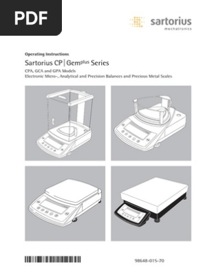 Balance Sartorius CPseries (67533) | PDF | Calibration | Ac Power
