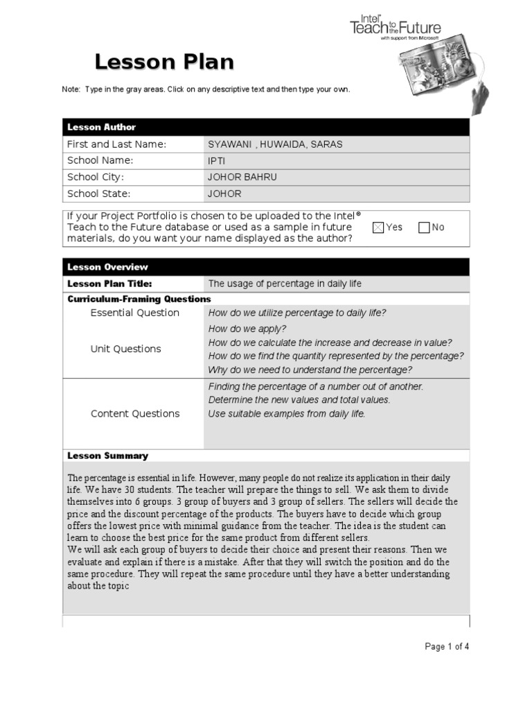 Lesson Plan | Lesson Plan | Internet