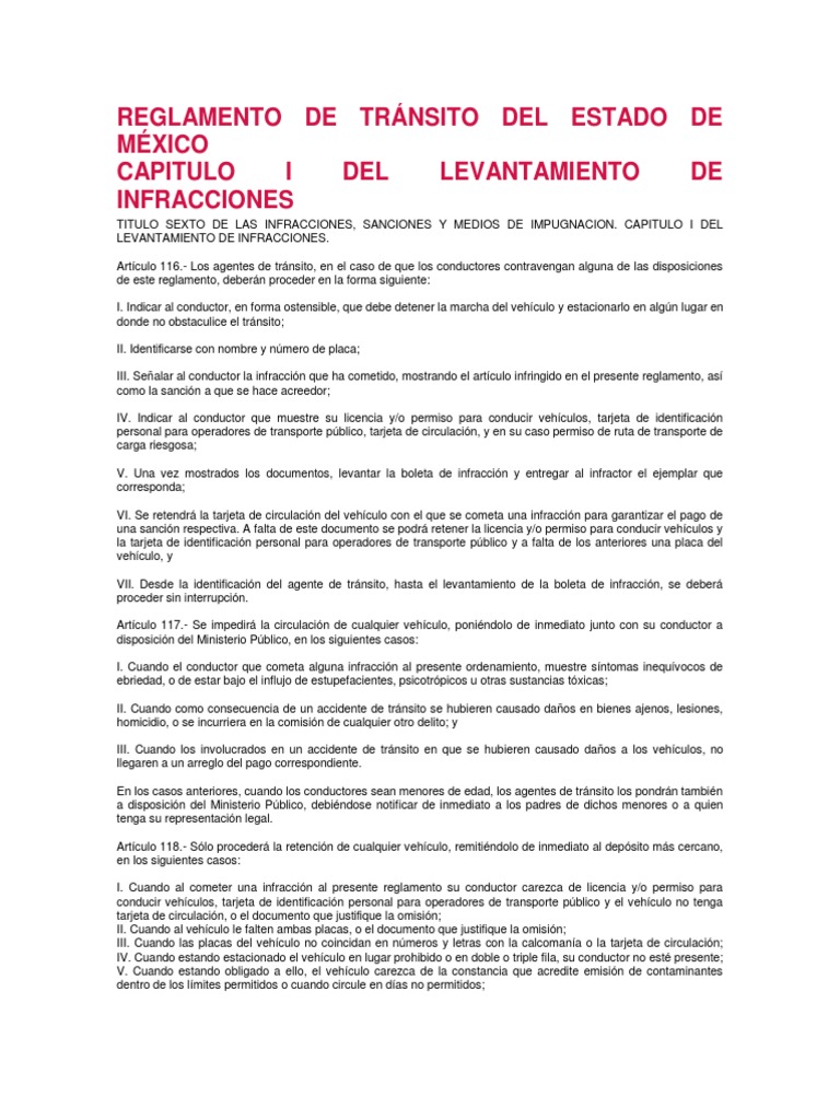 Reglamento de Tránsito Del Estado de México Accidente de tráfico