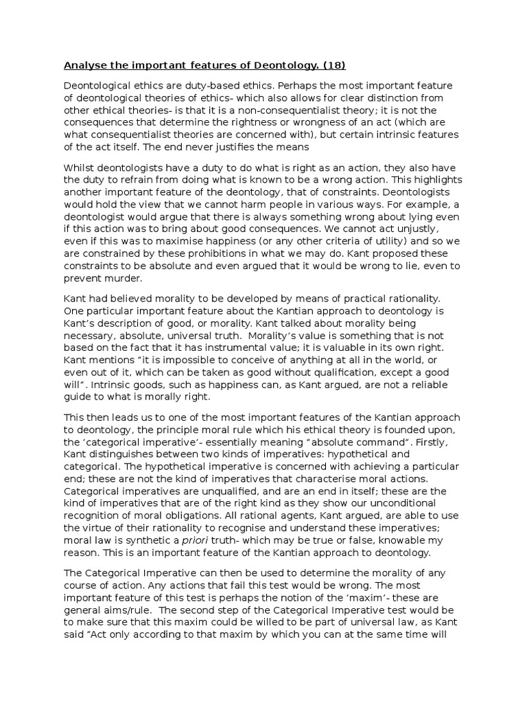 Deontological ethics immanuel kant picture