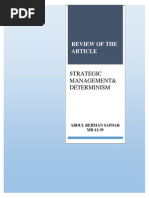 Strategic Management & Determinism