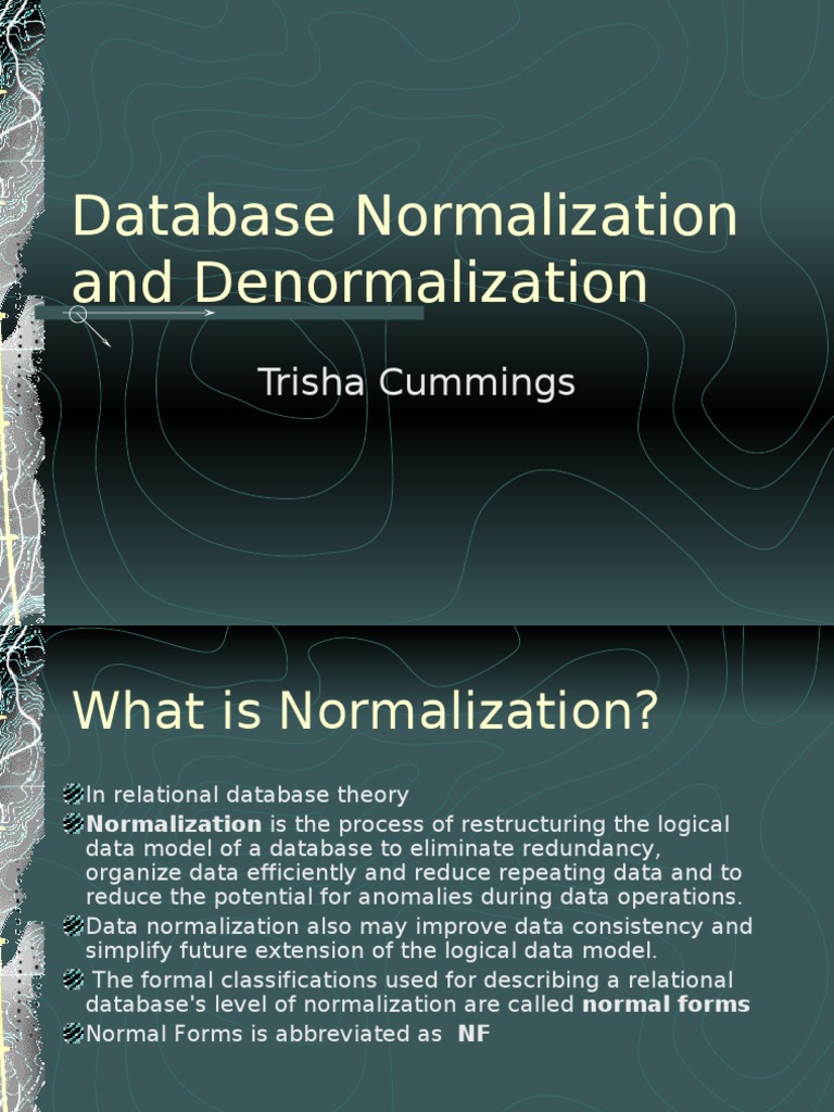 Database Normalization and Denormalization | PDF | Databases ...
