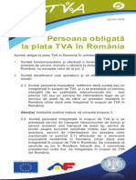 Pliantul 005 Persoana Obligata La Plata TVA in Romania PDF