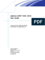 Alphion AONT-100C (SFU) User Guide