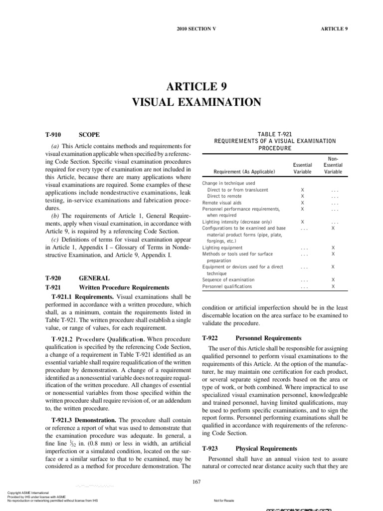 Asme Section V 2010 Visual PDF