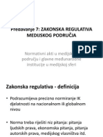 Predavanje Zakonska Regulativa Medijske Djelatnosti