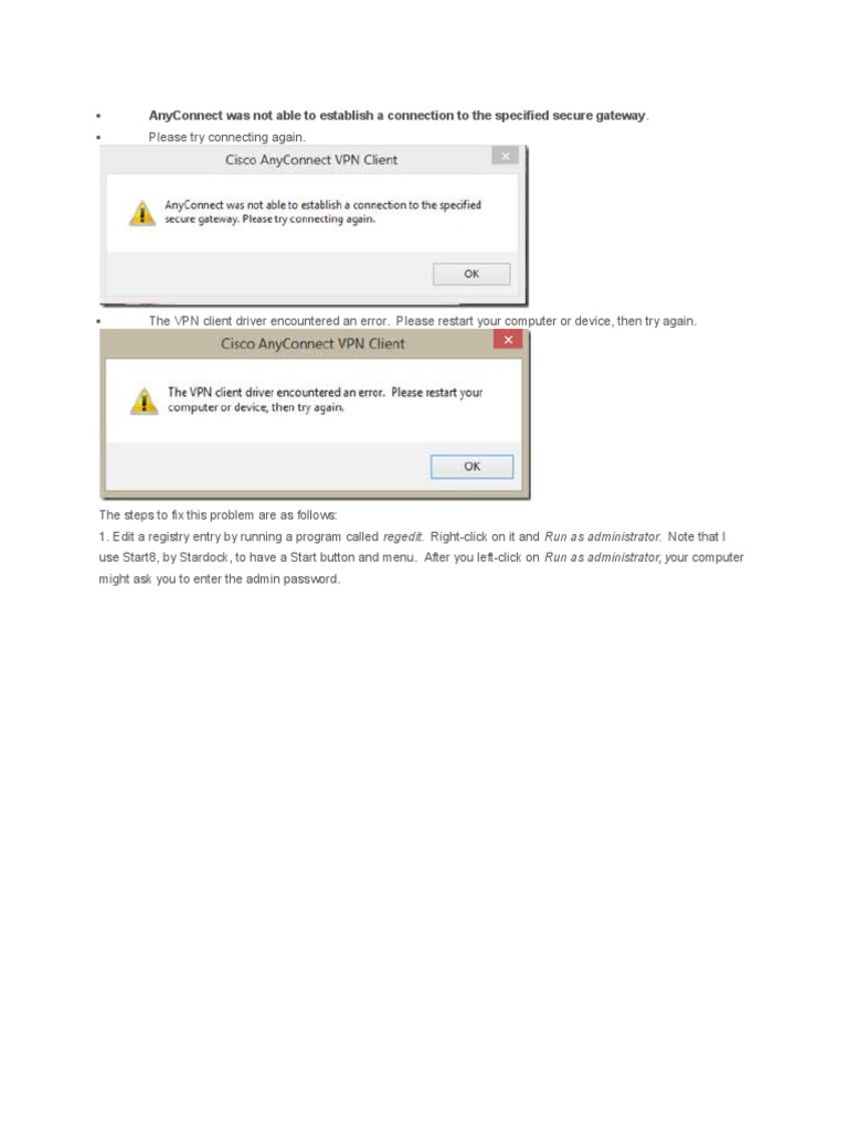 Cisco Vpn Regedit