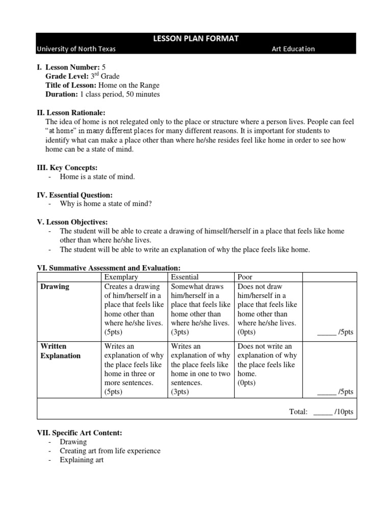 Lesson Plan 5 PDF Pencil Drawing