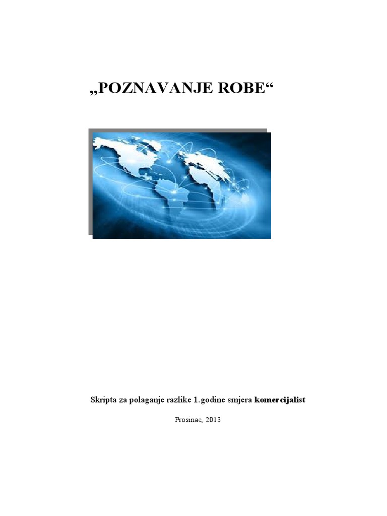 Poznavanje Robe-Skripta-Razlika 1.razred | PDF