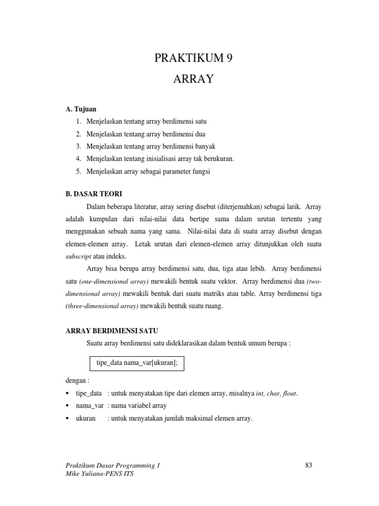 Contoh Soal Pemrograman Dasar Tentang Array Power For